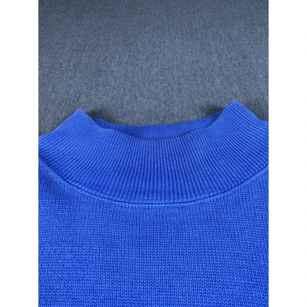 Calvin Klein Sweater Mens L Pullover Blue Cotton Casual distressed 89 Collection
